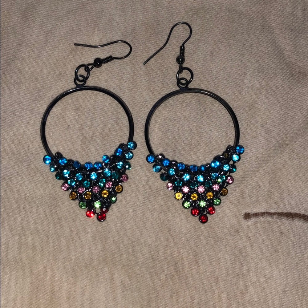 Rainbow gem earrings